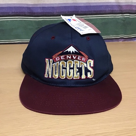 Vintage Denver Nuggets Snapback Hat Cap 90s NBA Basketball Cotton nwt